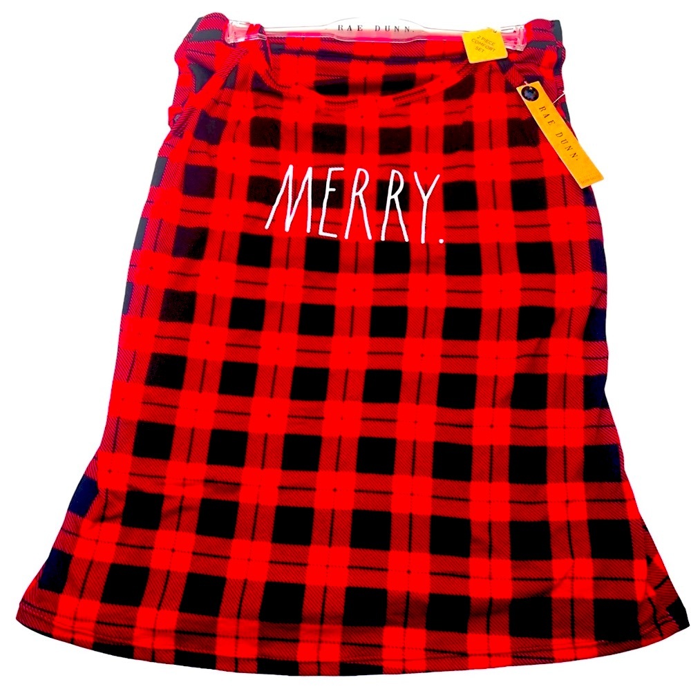 Red NWT Rae Dunn Merry Plaid Pajama Cami Panty 2 Piece Set